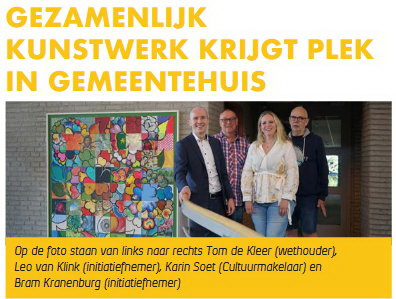 Gezamenlijk kunstwerk heeft plek in het gemeentehuis